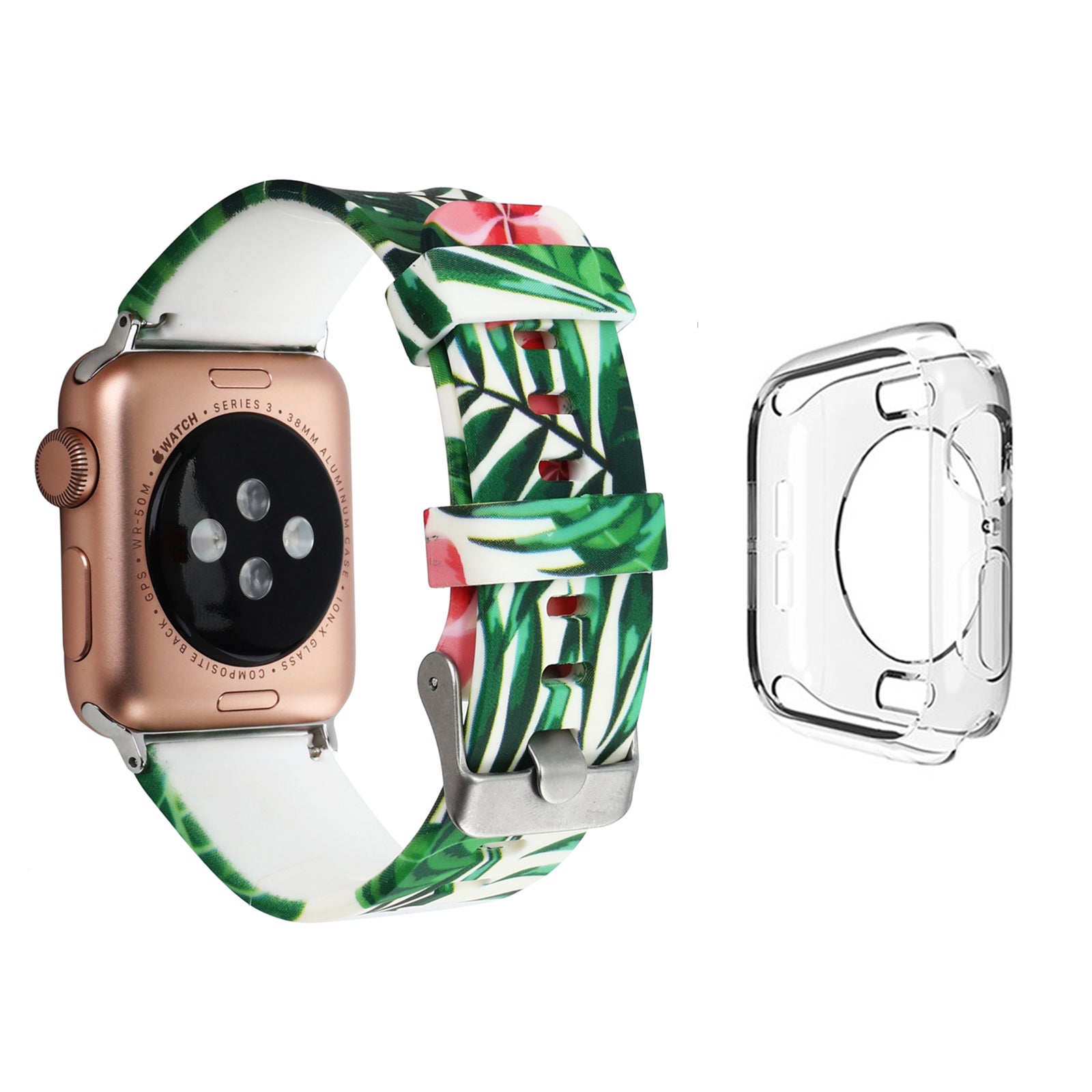 For Apple Watch Series 1 2 3 42mm Pattern Printing Watch Band Adjustable Silicone Strap with Transparent TPU Case For Apple Watch Series 1 2 3 42mm Pattern Printing Watch Band Adjustable Silicone Strap with Transparent TPU Case
